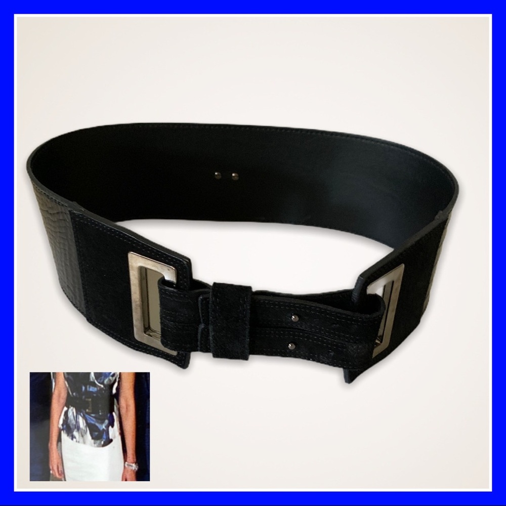MaxMara leather & suede cinch belt